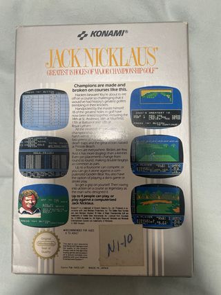 Jack Nicklaus NES Konami Juego Cartucho Caja Manua