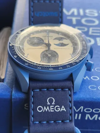 Swatch Omega Speedmaster superblue moonphase