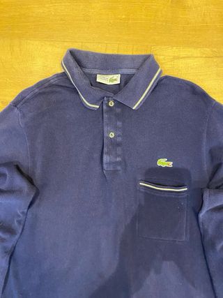 Polo Lacoste Manga Larga Azul Marino Hecho en Fran