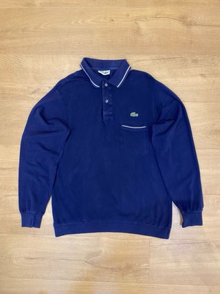 Polo Lacoste Manga Larga Azul Marino Hecho en Fran