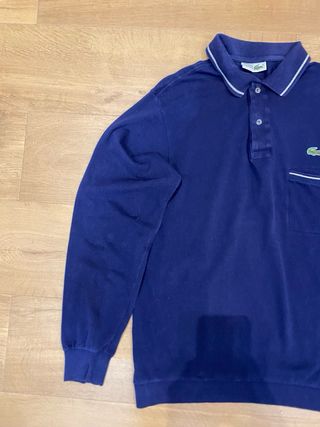 Polo Lacoste Manga Larga Azul Marino Hecho en Fran