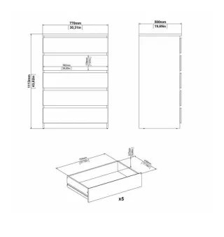Cajonera 5 cajones deslizantes