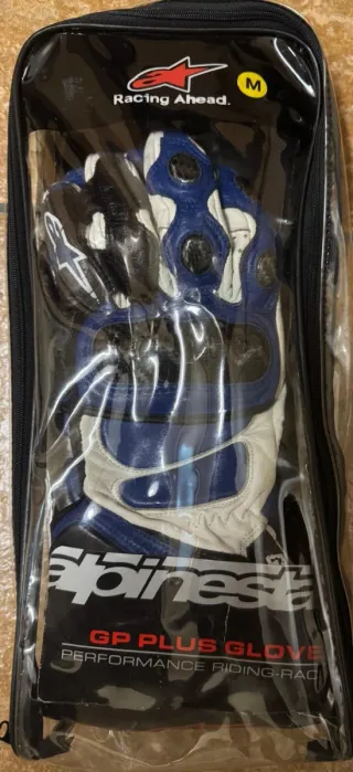 Mono de moto Alpinestars azul y blanco talla 50.