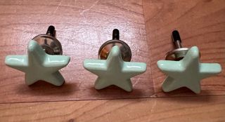 3 Picaportes cerámicos en forma de estrella