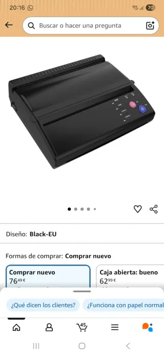 Impresora Térmica Tattoo Profesional