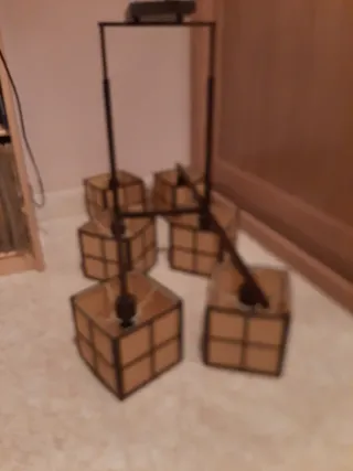 Lámpara de salón de papel y metal