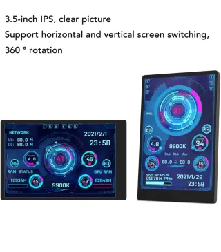 Mini Pantalla IPS USB 3.5" Monitor Temperatura PC