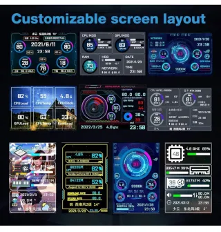 Mini Pantalla IPS USB 3.5" Monitor Temperatura PC