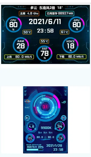 Mini Pantalla IPS USB 3.5" Monitor Temperatura PC
