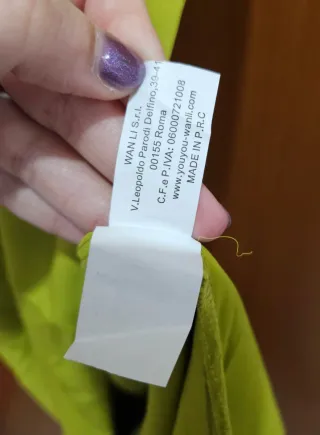 Vestito lungo asimmetrico verde acido