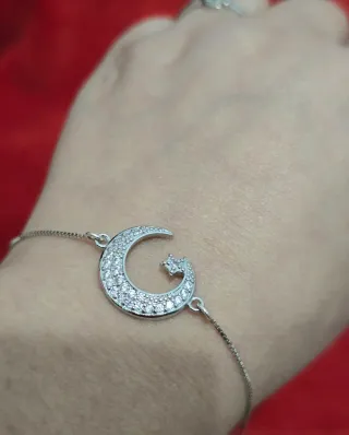 Conjunto Plata 925 Luna y Estrella