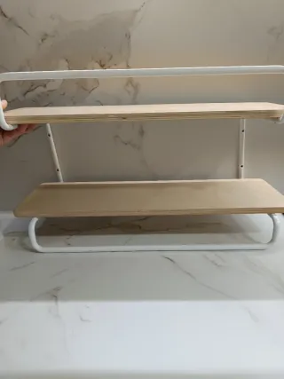 Estantería doble Ikea madera y metal