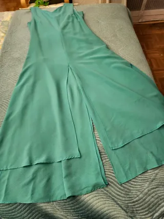 Vestido largo turquesa con forro