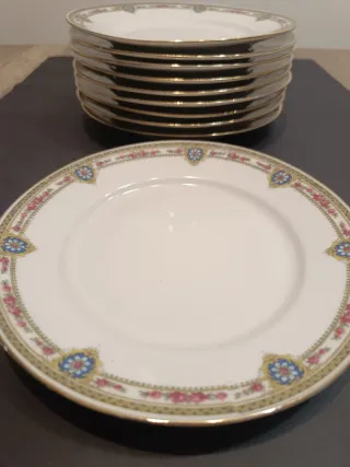 10 Platos Antigua Vajilla Francesa