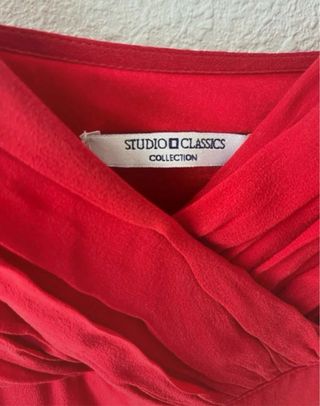 Vestido rojo largo volantes