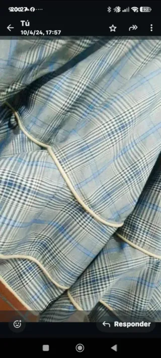 Falda Rociera Beige y Azul Talla Única