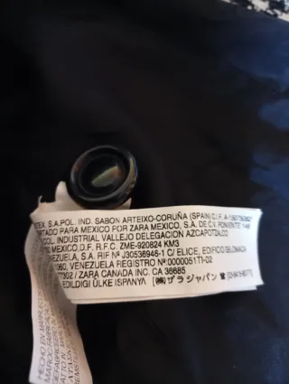 Chaqueta Zara Tweed pata de gallo T.36