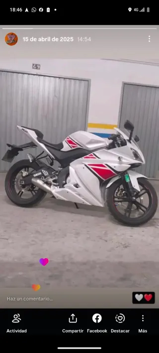 Yamaha YZF R125 Roja y Blanca