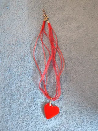 Colgante Corazón Cerámica Rojo