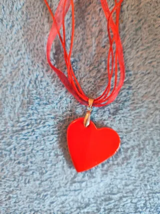 Colgante Corazón Cerámica Rojo