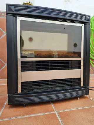 Chimenea eléctrica cristal y metal