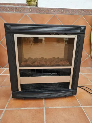 Chimenea eléctrica cristal y metal