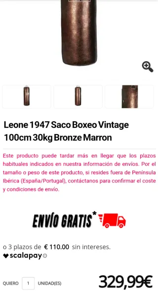 Saco Boxeo Leone 1947 Bronze.