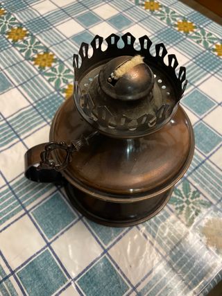 Lámpara antigua queroseno metal