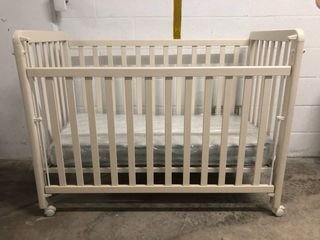 Cuna de bebé color crema/blanco