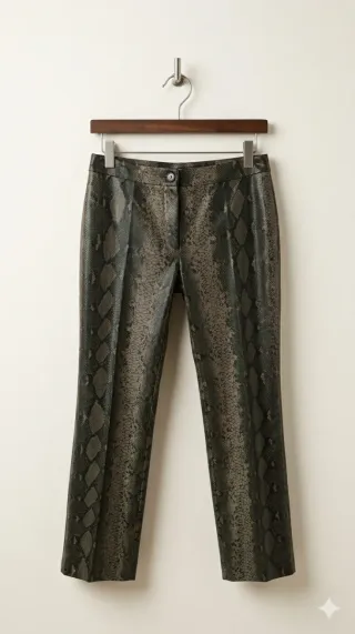 Pantalón VERO MODA Estampado Serpiente Marrón/Verd