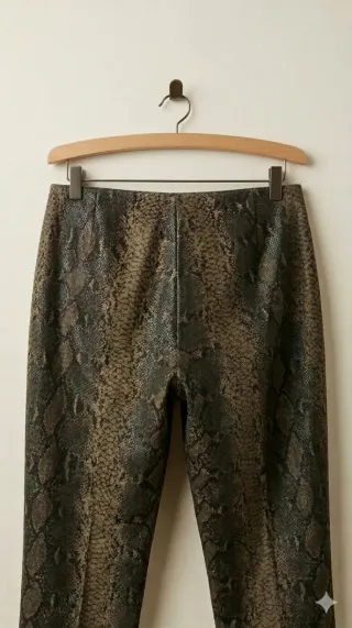 Pantalón VERO MODA Estampado Serpiente Marrón/Verd