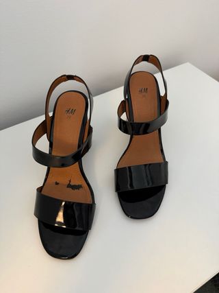 Sandalias H&M Tacón Negro Talla 39