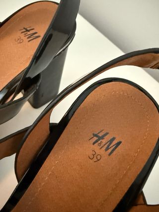 Sandalias H&M Tacón Negro Talla 39