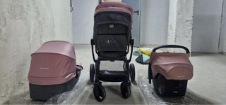 Carro de bebé 3 piezas rosa