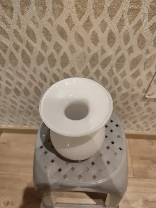 Jarrón de vidrio opalino blanco