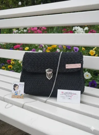 Borsa grande fatta a mano Nera