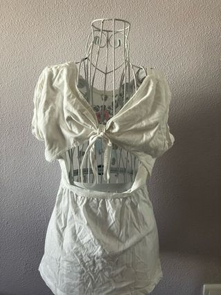 Vestido blanco estampado multicolor