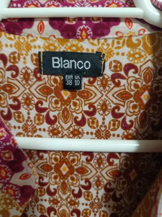 Vestido Blanco Multicolor Talla M