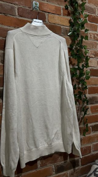 Jersey Tommy Hilfiger Crema 1/4 Zip Logo