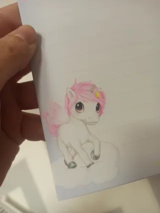 Set de 4 cartas y 4 sobres de unicornio