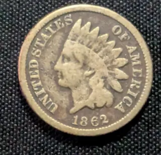 Moneda USA 1 cent 1862 Indian Head
