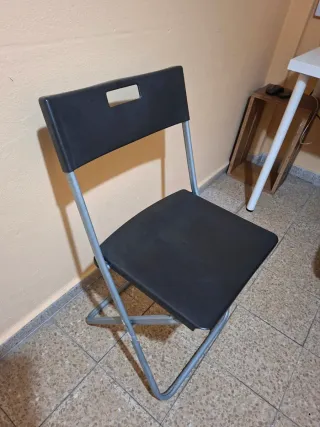 Silla Plegable Negra Metálica