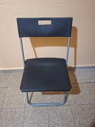 Silla Plegable Negra Metálica