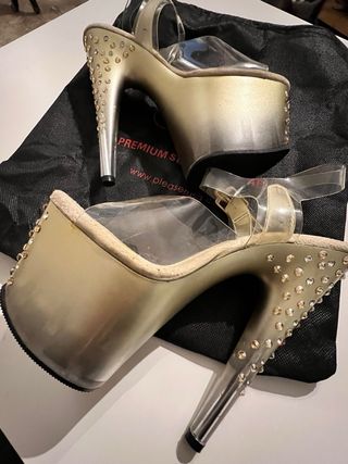 Zapatos Pleaser Adore Talla 35 Dorados/Plateados