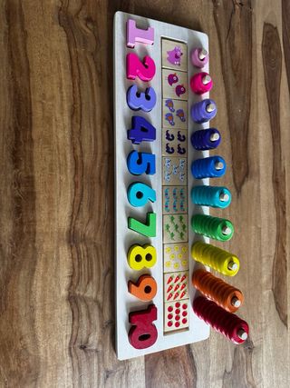 Juego de números de madera educativo