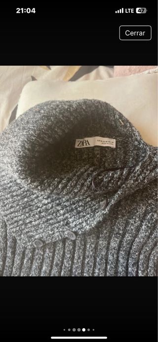 Jersey Zara cuello alto gris