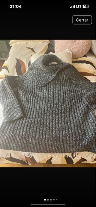 Jersey Zara cuello alto gris