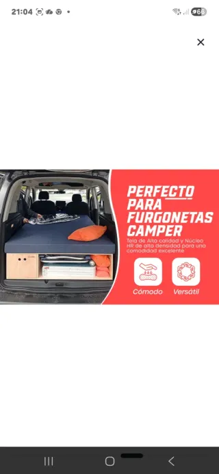Colchón camper para furgoneta o remolque
