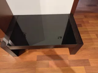 Mesa de centro cristal y madera