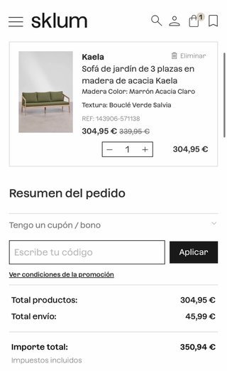 Sofá de jardín Sklum NUEVO